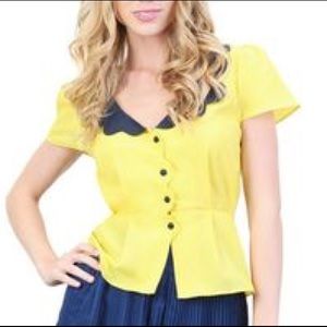 Tulle Peplum Blouse XS